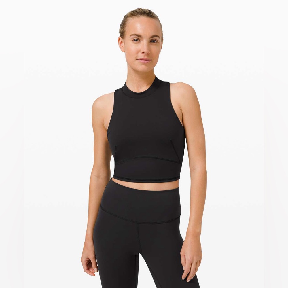 lululemon athletica Black High Neck Crop Tank